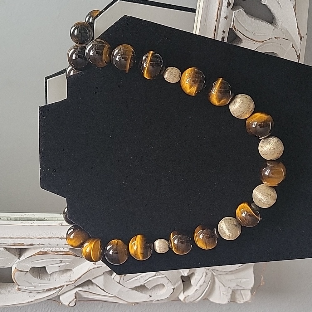 Tiger Eye and Sterling silver Necklace